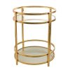 Wheel and Barrow Drinks Trolley Iron/Glass Gold 74.5X55Cm | Gin