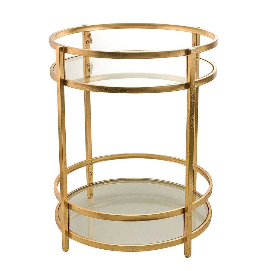 Wheel and Barrow Drinks Trolley Iron/Glass Gold 74.5X55Cm | Gin