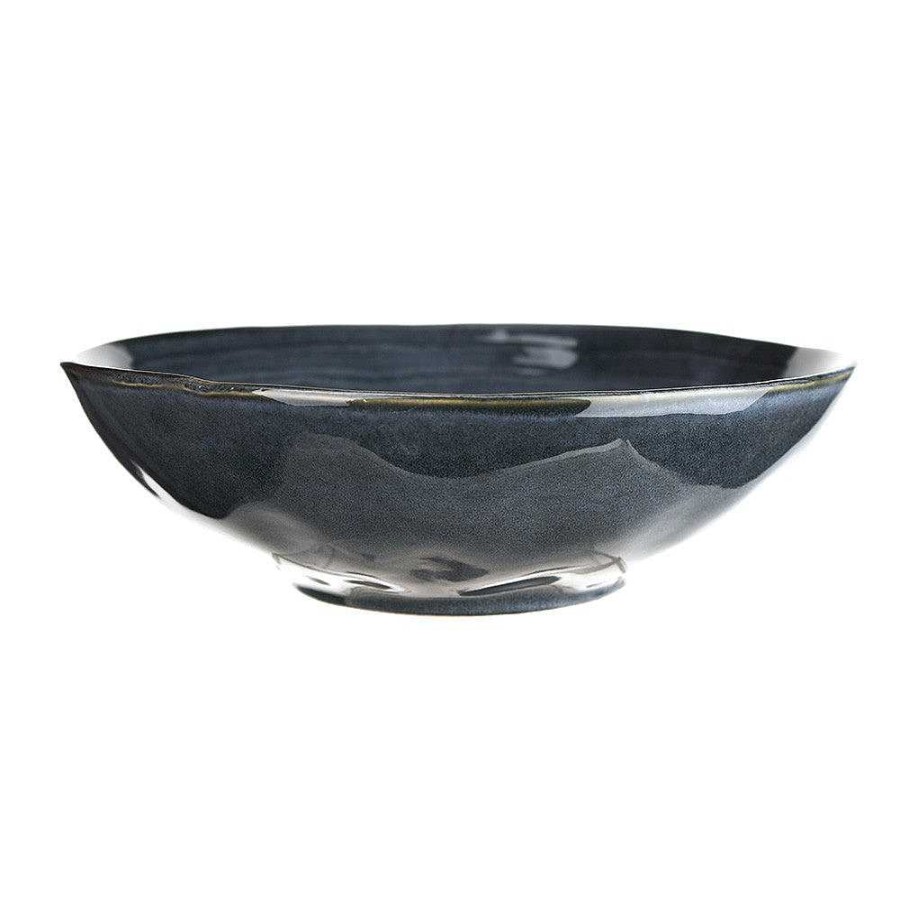 Wheel and Barrow Stoneware Salad Bowl Mediterranean Blue 30Cm | Stoneware Mediterranean Blue