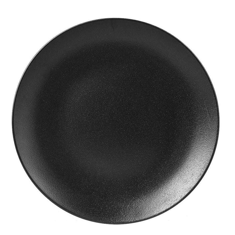 Wheel and Barrow Plate Flat Black 28Cm | Black Dinnerware