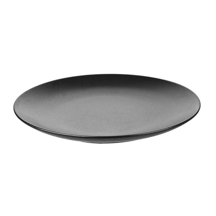 Wheel and Barrow Plate Flat Black 28Cm | Stoneware