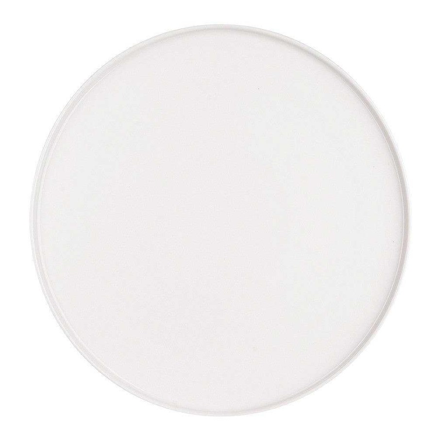 Wheel and Barrow Porcelain Flat Plate Round With Lip 30Cm White | Serving Platters