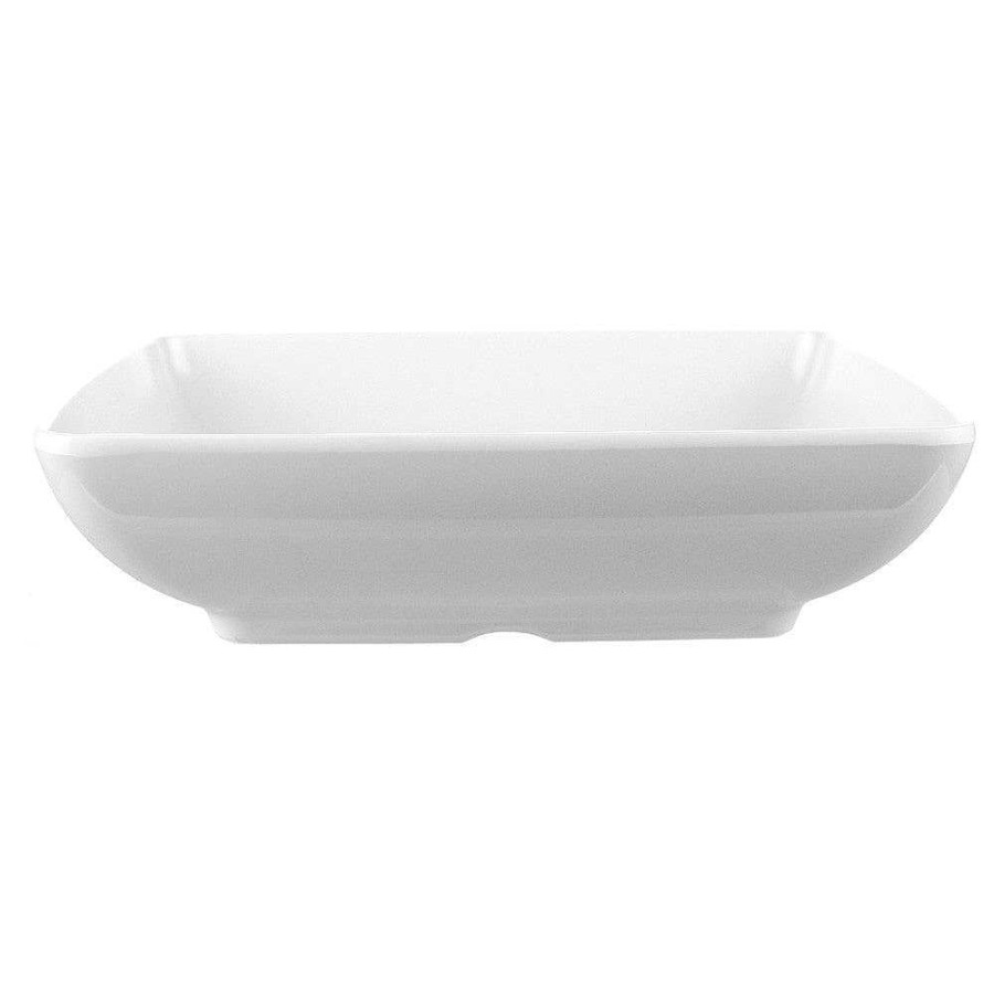 Wheel and Barrow Melamine Bowl Square 24Cm White | Outdoor Servingware