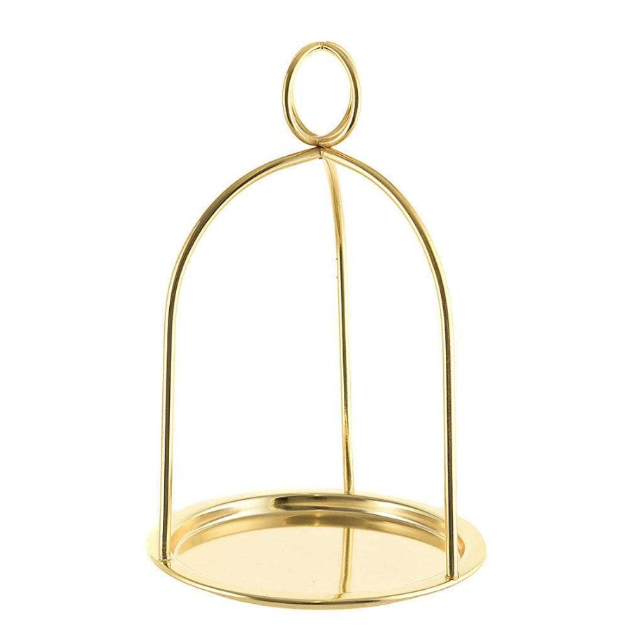 Wheel and Barrow Serving Stand 1 Tier With Handle Champagne Gold | Decorative Items