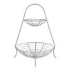 Wheel and Barrow Wire Fruit Basket 2 Tier Silver 37X35X49Cm | Home Storage