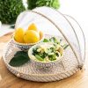 Wheel and Barrow Mesh Food Cover Rattan Base 45Cm | Blue Splash