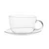 Wheel and Barrow Tea Cup & Saucer Glass 350Ml | Cups & Saucers