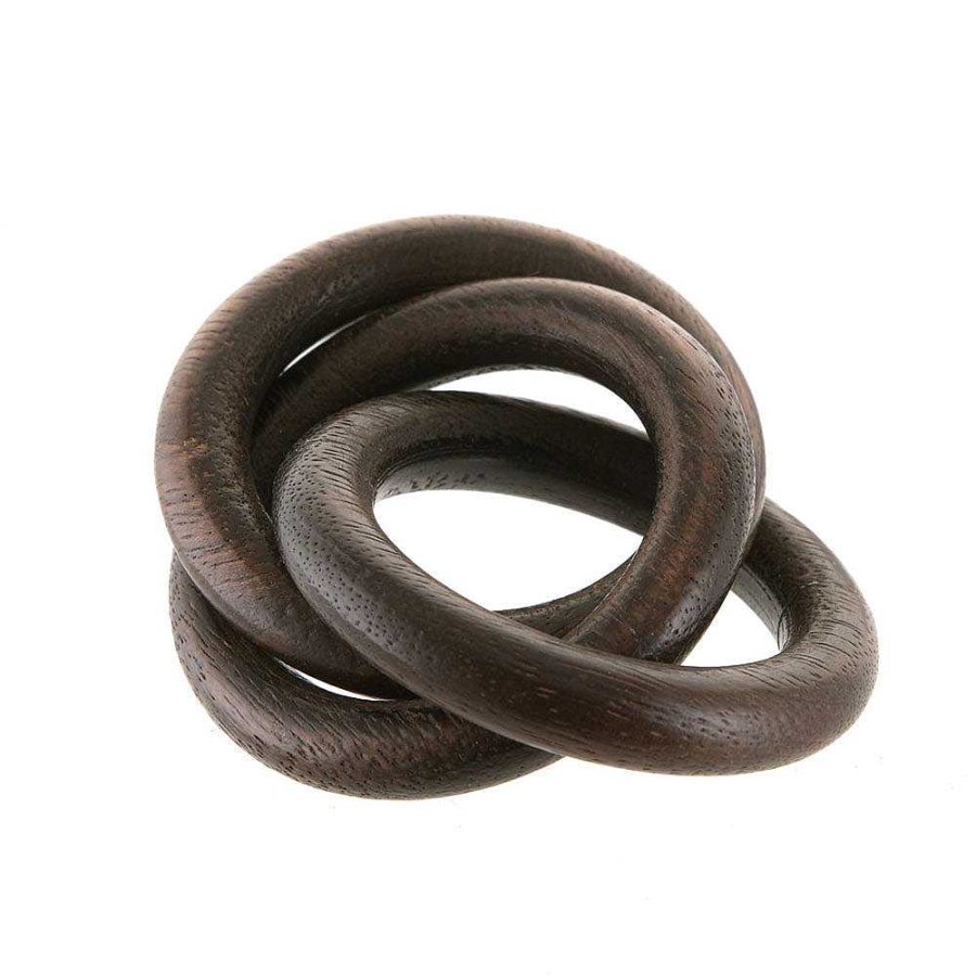 Wheel and Barrow Interlinked Wooden Napkin Ring Dark | Napkin Rings