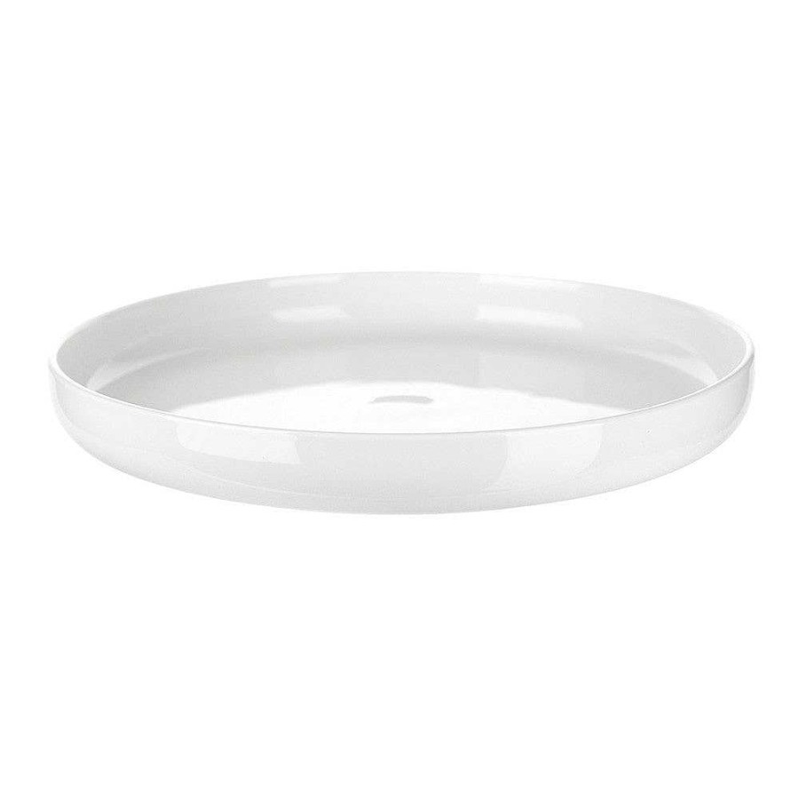 Wheel and Barrow Porcelain Shallow Bowl Round 28X3.5Cm White | Serving Platters