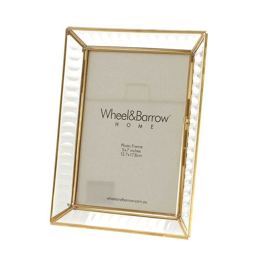 Wheel and Barrow Photo Frame Glass & Gold 22.5X17.5Cm | Decorative Items