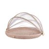 Wheel and Barrow Mesh Food Cover Rattan Base 35Cm | Blue Splash