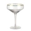 Wheel and Barrow Optic Coupe Glass Clear With Gold Rim 255Ml | Turkish Delight