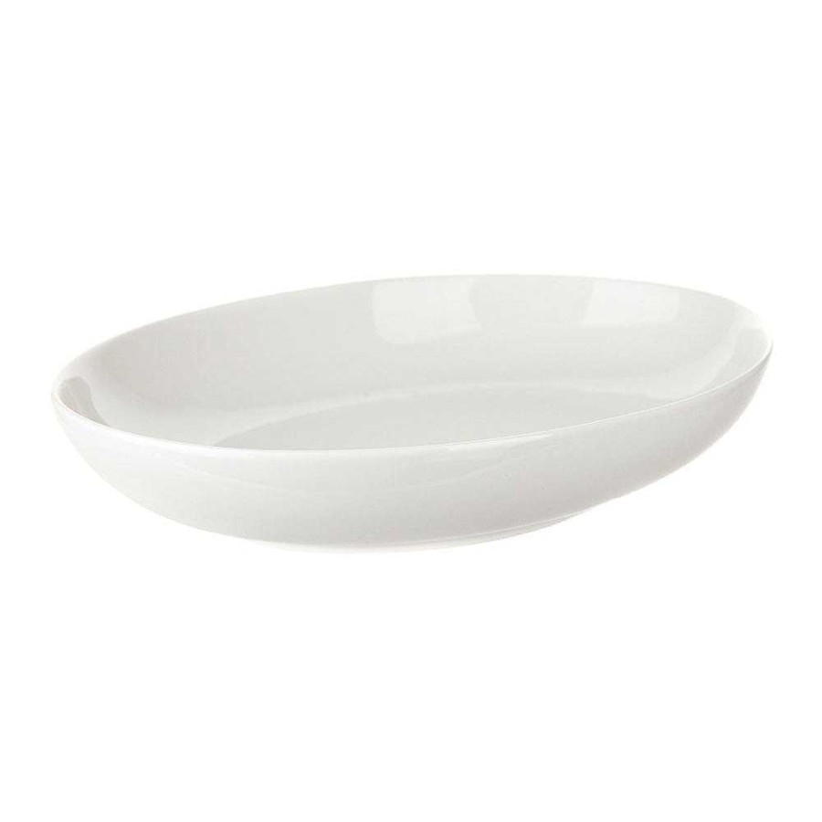 Wheel and Barrow Porcelain Coupe Plate Oval White 28X20X5Cm | Serving Platters