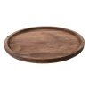 Wheel and Barrow Acacia Wood Tray Round 33Cm Dark Brown | Trays & Food Covers