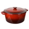 Wheel and Barrow Cast Iron Pot Red 4.6L | Slow Cooking