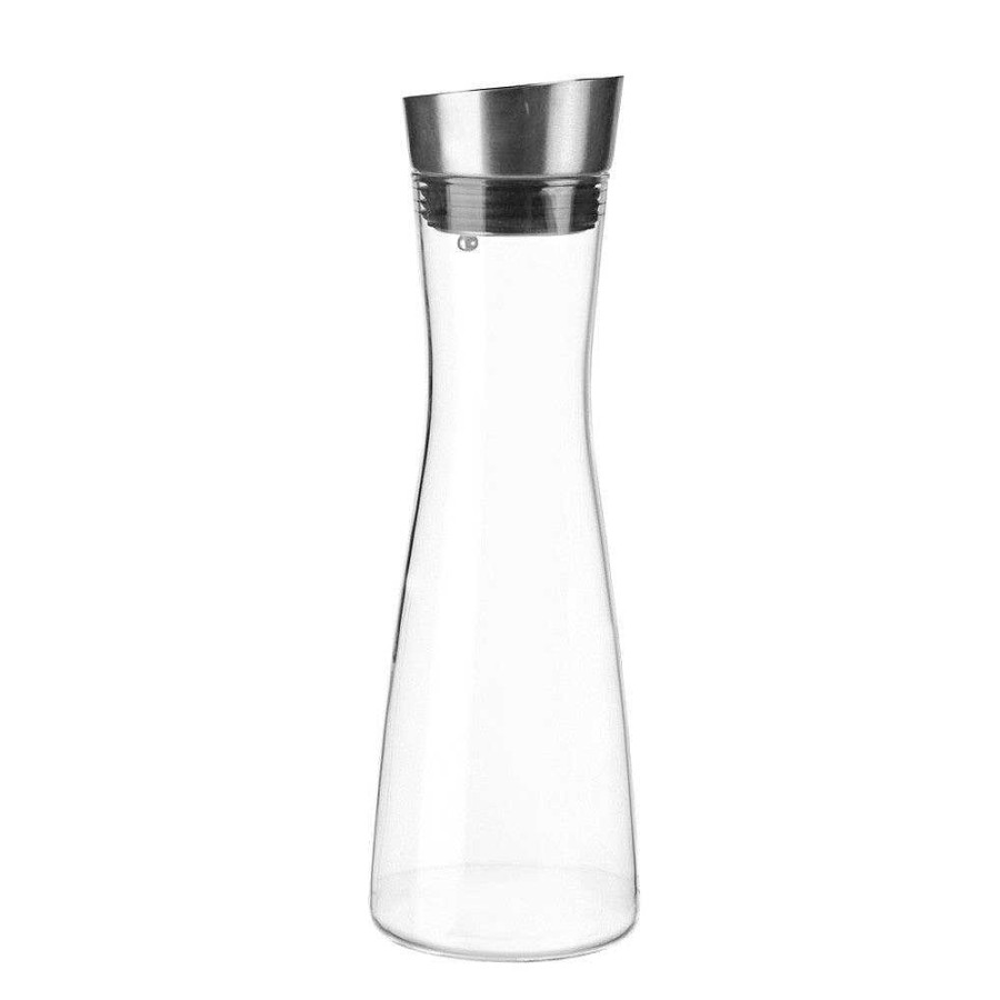 Wheel and Barrow Glass Carafe With Stainless Steel Lid 1L | Pitchers, Carafes & Jugs