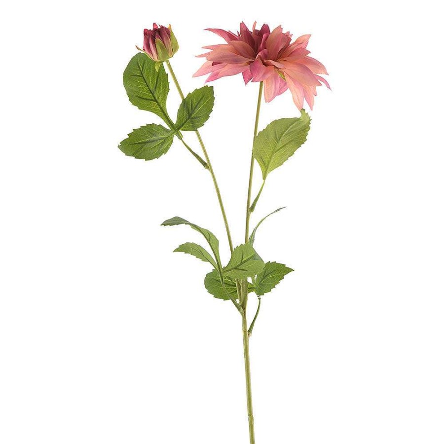 Wheel and Barrow Dahlia Dark Pink Stem 73Cm | Artificial Florals