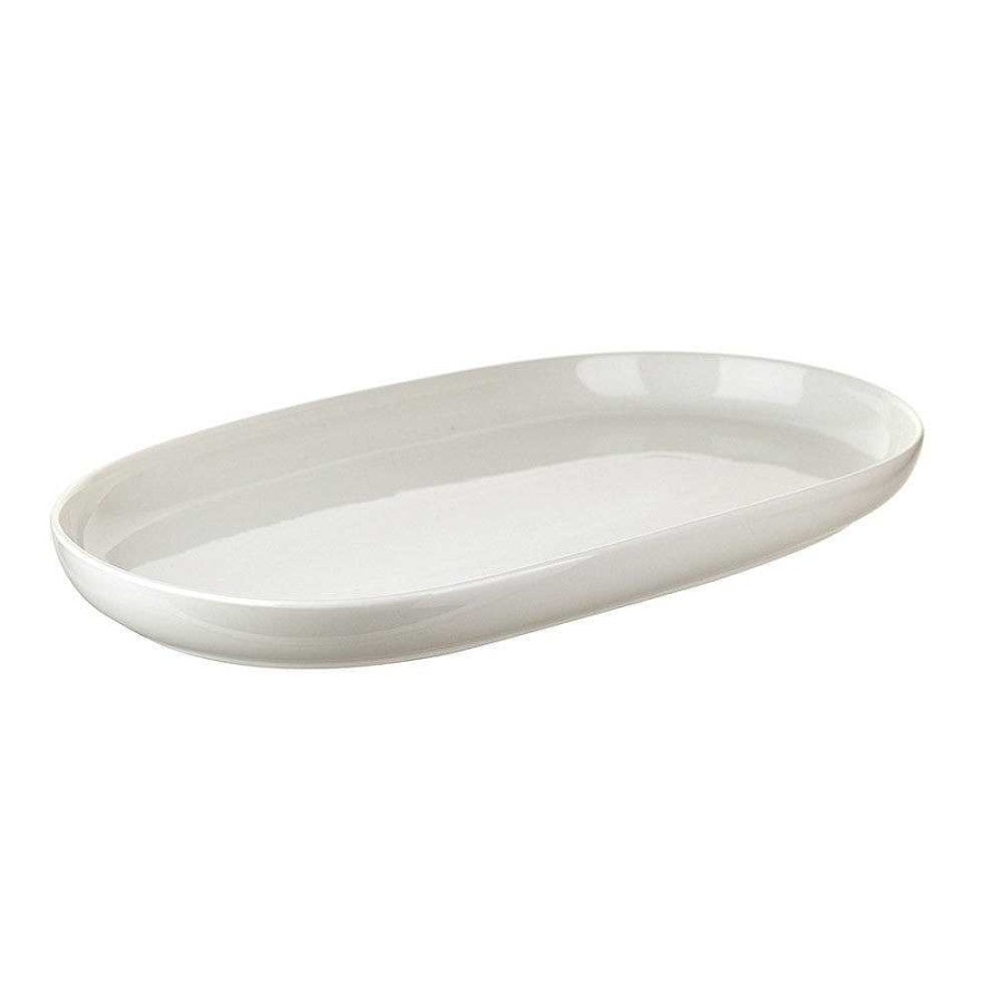 Wheel and Barrow Porcelain Platter Oval White 41X23Cm | Serving Platters