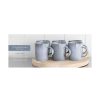 Wheel and Barrow Stoneware Mug Set/6 Light Blue | Mugs