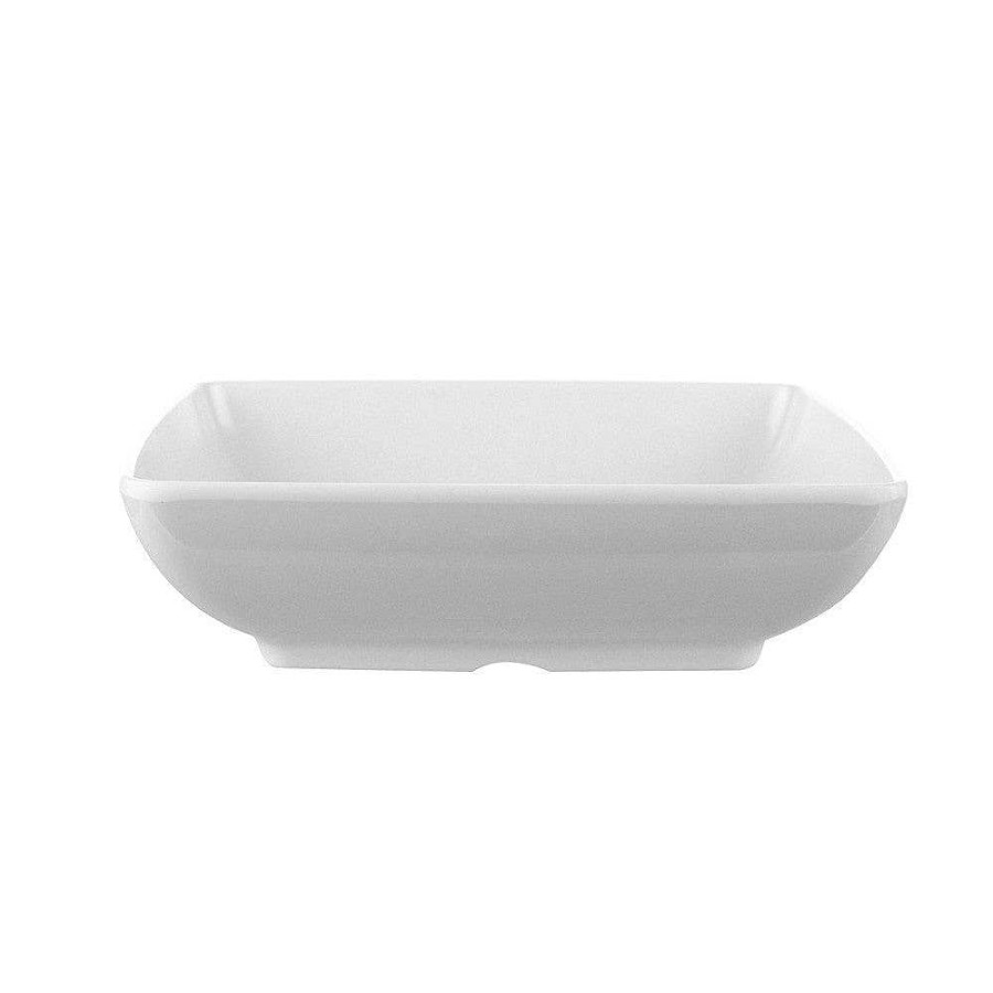 Wheel and Barrow Melamine Bowl Square 19Cm White | Outdoor Servingware