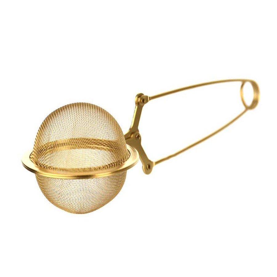 Wheel and Barrow Stainless Steel Tea Strainer Gold 4.5Cm | Accessories