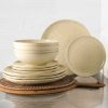 Wheel and Barrow Stoneware Dinner Set Matte Cream Speckle 12 Piece | Stoneware