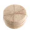 Wheel and Barrow Coaster Round Beige Travertine Set/4 | Coasters