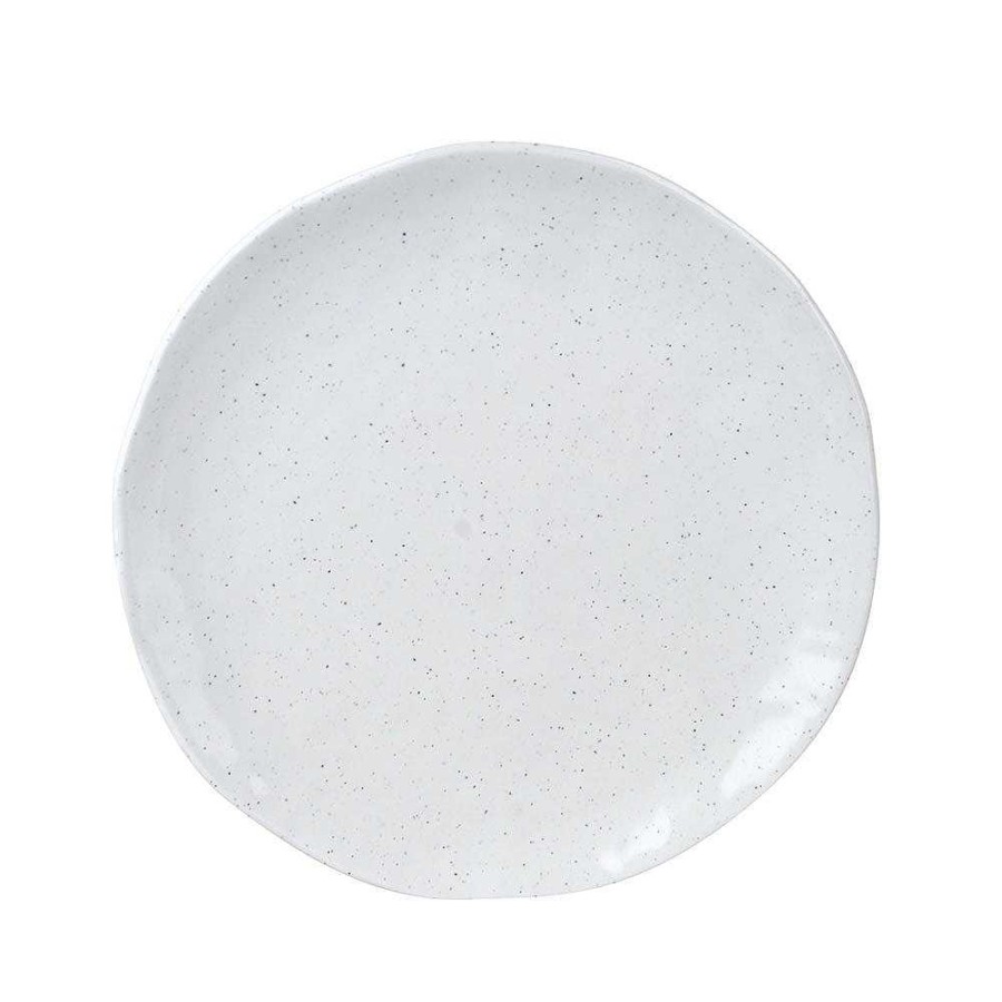 Wheel and Barrow Melamine Plate Speckle White 23Cm | Blue Splash