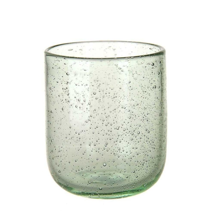 Wheel and Barrow Glass Tumbler Bubble Green 350Ml | Bubble