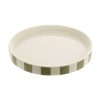 Wheel and Barrow Plate Round Ceramic Olive/White Stripe 18.5X2Cm | Serving Platters