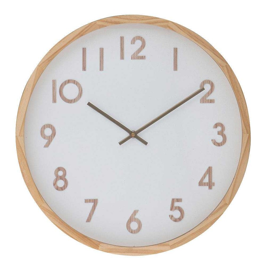 Wheel and Barrow Wall Clock Leonard Natural & White 41.5X41.5X5.5Cm | Decorative Items