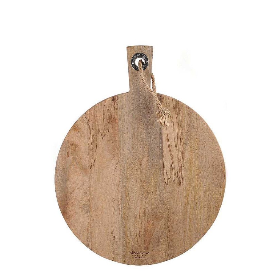 Wheel and Barrow Mango Wood Board Round 45X36X2.5Cm | Wine & Cheese Tasting