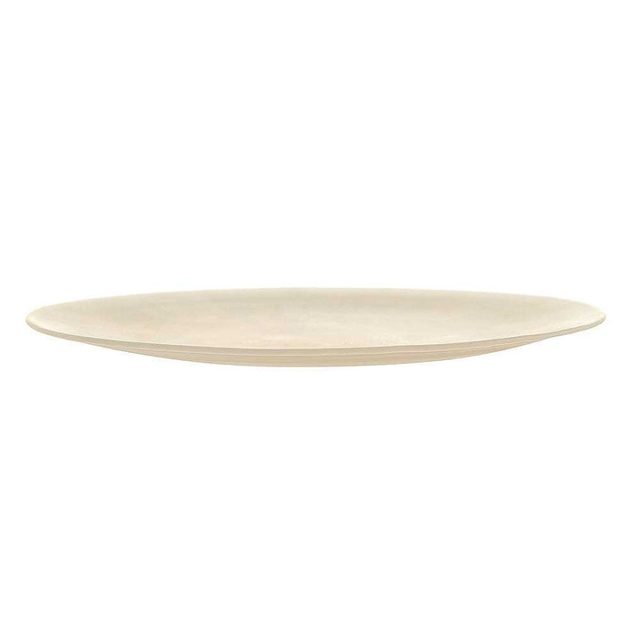 Wheel and Barrow Platter Round Alabaster White & Vanilla 33Cm | Condiment & Dip Bowls