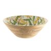 Wheel and Barrow Mango Wood Bowl With Wattle Print Enamel 30X9.5Cm | Condiment & Dip Bowls