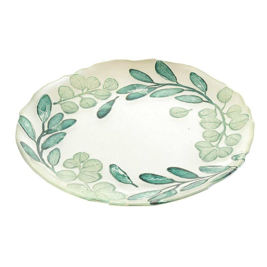 Wheel and Barrow Eucalyptus Round Plate 21Cm | Serving Platters