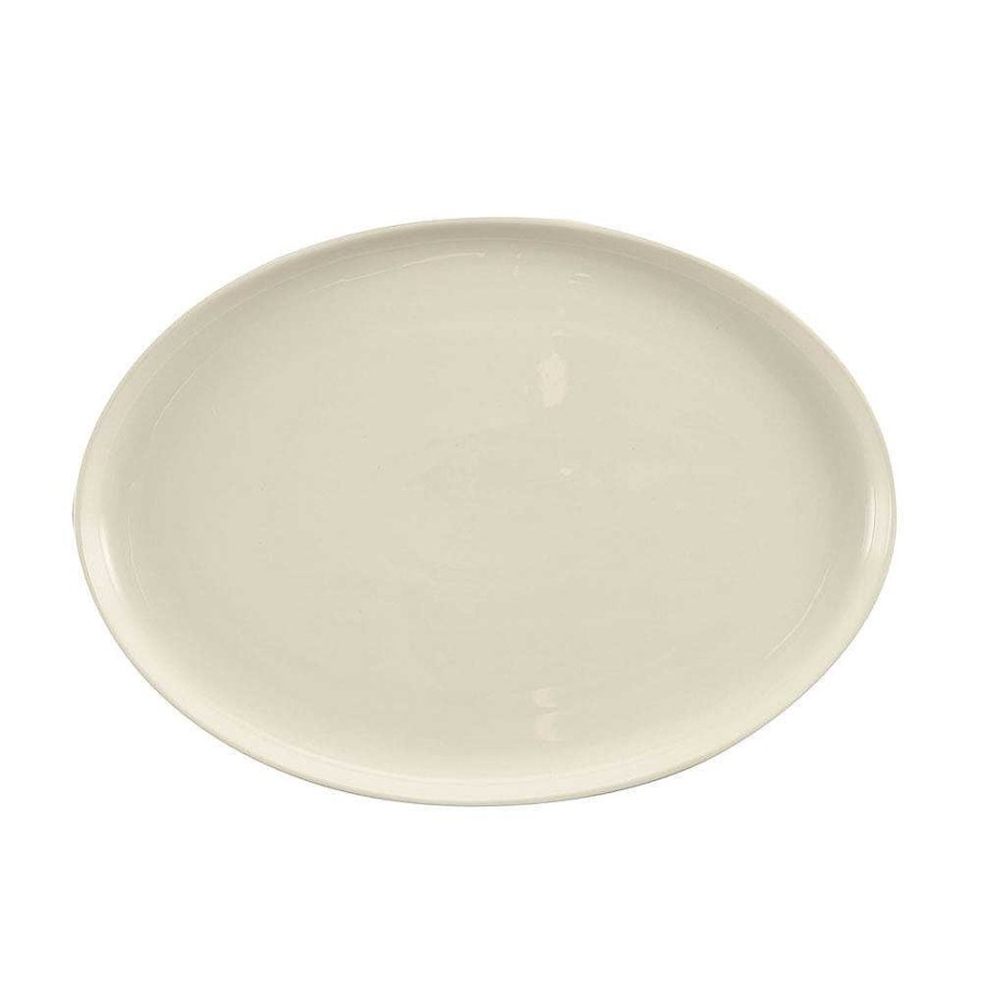 Wheel and Barrow Bone China Platter Oval White 31X22X3Cm | Serving Platters