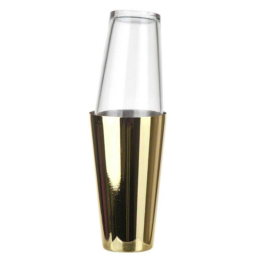 Wheel and Barrow Boston Cocktail Shaker Light Gold 500Ml | Gold Barware