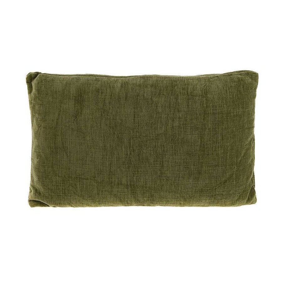 Wheel and Barrow Cushion Velvet Olive Green 30X50Cm | Cushions