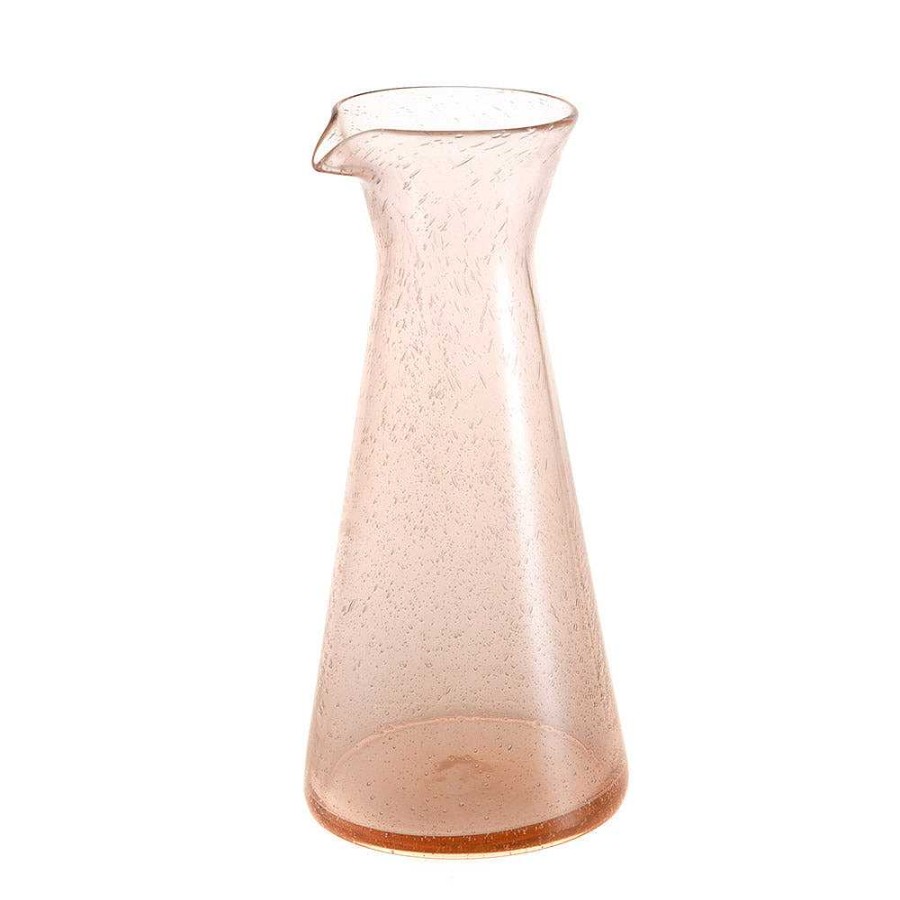 Wheel and Barrow Glass Carafe Bubble Rose Pink 985Ml | Bubble