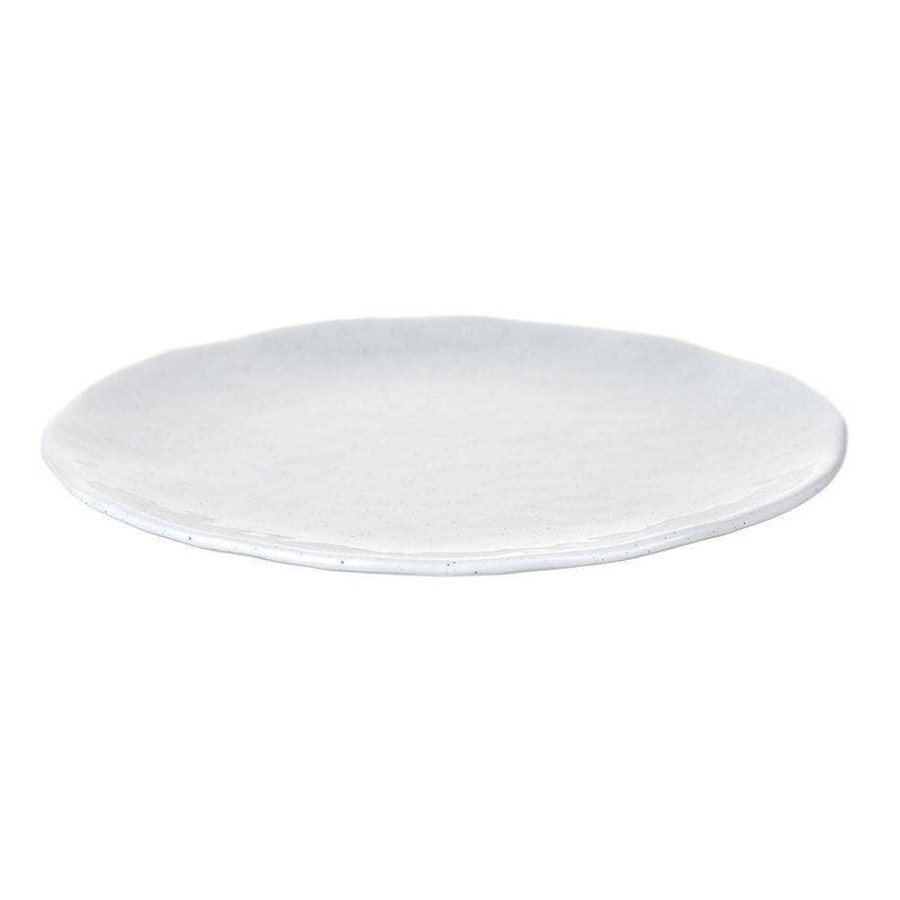 Wheel and Barrow Melamine Plate Speckle White 28Cm | Outdoor Servingware