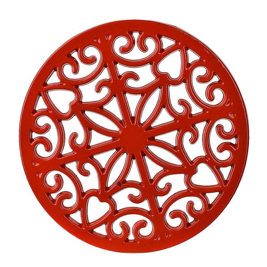 Wheel and Barrow Cast Iron Kitchen Trivet Red 20Cm | Trivets