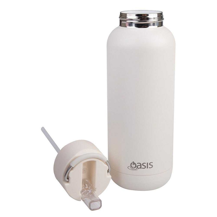 Wheel and Barrow Oasis Bottle Ceramic 1L Alabaster | Flasks & Travel