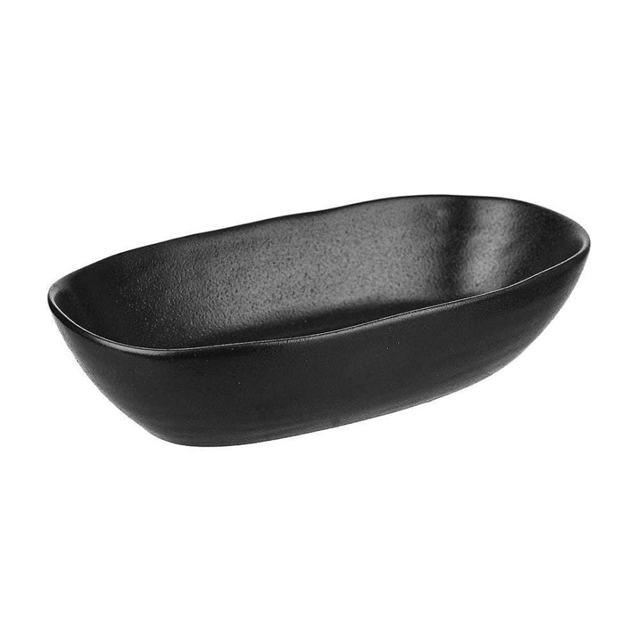 Wheel and Barrow Deep Oval Bowl Black 22.5Cm | Noir Collection