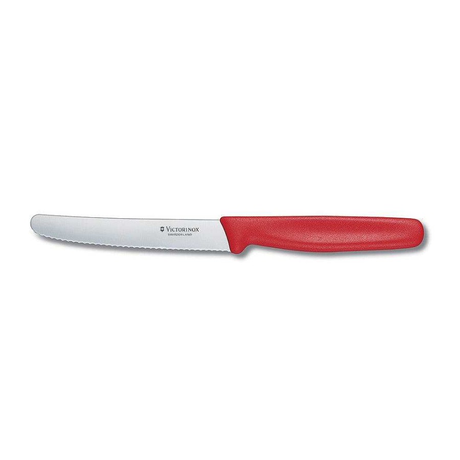 Wheel and Barrow Steak & Tomato Knife Victorinox Round Edge Red 11Cm | Knives