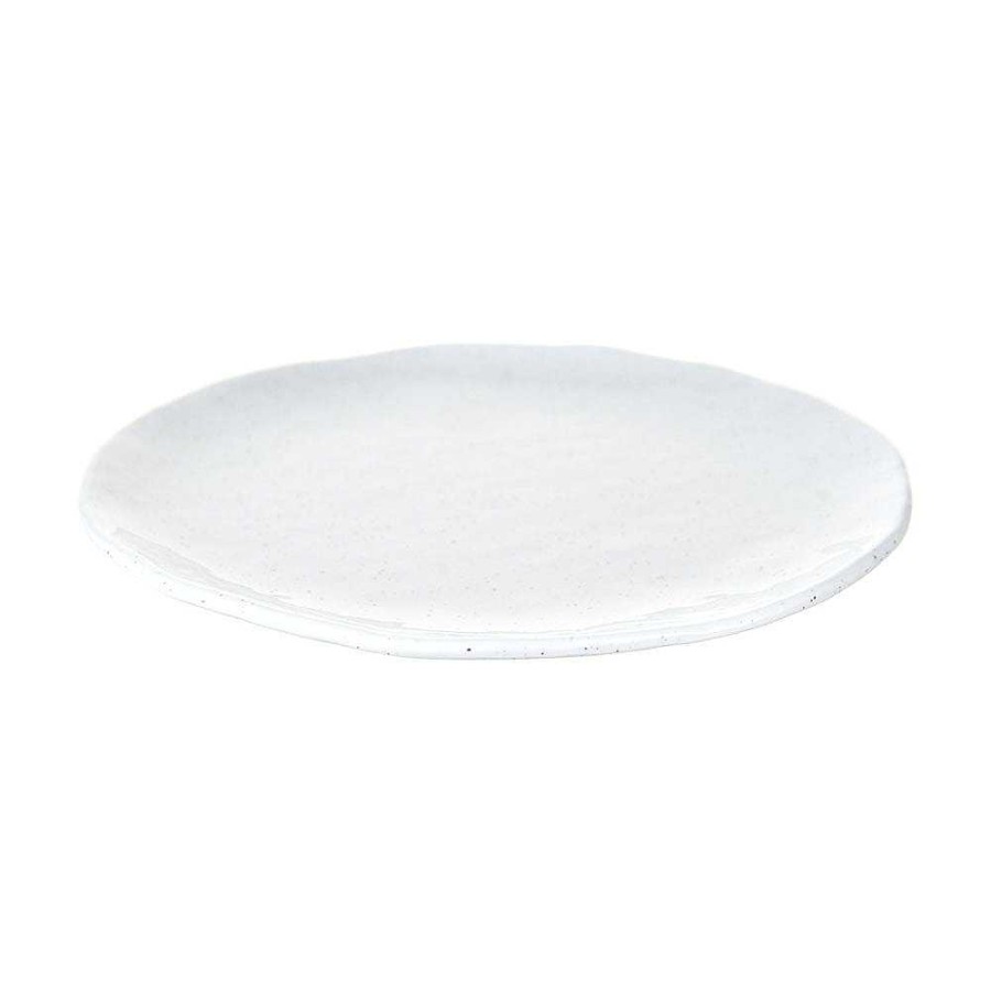 Wheel and Barrow Melamine Plate Speckle White 23Cm | Blue Splash