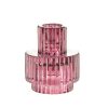 Wheel and Barrow Glass Candle Holder Pink 8.5X7Cm | Tealight Holders