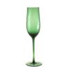 Wheel and Barrow Champagne Flute Swirl Emerald Green 270Ml | Champagne