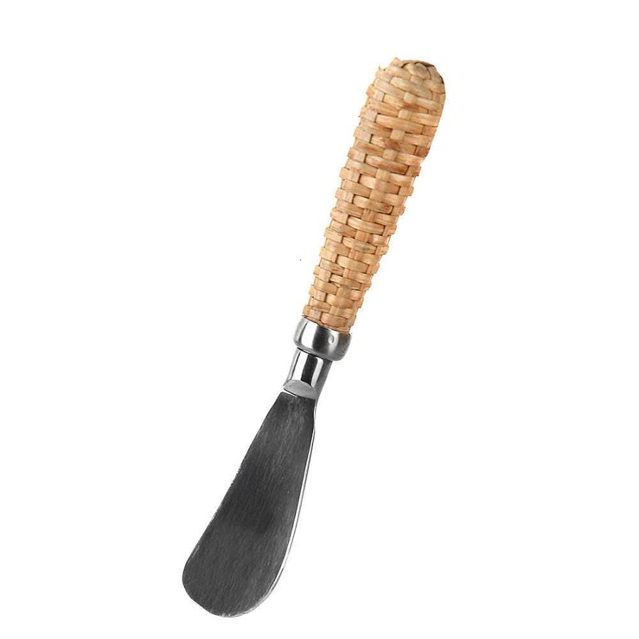 Wheel and Barrow Spreader Knife With Rattan Handle | Cheese Serving & Accessories