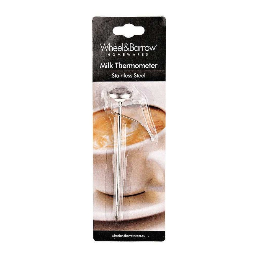 Wheel and Barrow Stainless Steel Milk Thermometer With Clip | Accessories