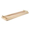 Wheel and Barrow Board Rectangle Acacia With Brass Handle 65X20Cm | Wooden Boards